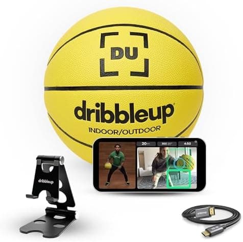 DribbleUp Smart Basketball Starter Pack – At-Home Basketball Training System for with App-Based Virtual Coach, Real-Time Feedback…