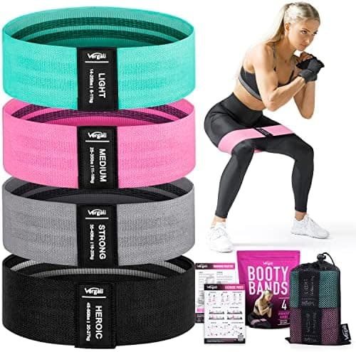 Resistance Bands for Working Out with Workout Bands Guide. 4 Booty Bands for Women Men Fabric Elastic Bands for Exercise Bands…