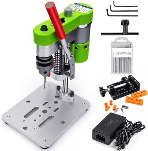Mini Drill Press, Benchtop Portable Electric Drilling Machine, CNC 795 Motor, B10 Chuck, for Metal, Wood, Jewelry, DIY Crafts…