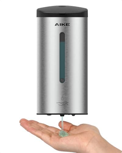 AIKE Automatic Wall Mount Liquid Soap Dispenser, Commercial Stainless Steel with 25oz Large Capacity Save…