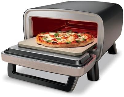 Ninja Artisan Electric Outdoor Pizza Oven with Stone | 12-inch Pizza in 3-minutes | 700F Max Temp | 5-in-1 Functionality – Pizza…