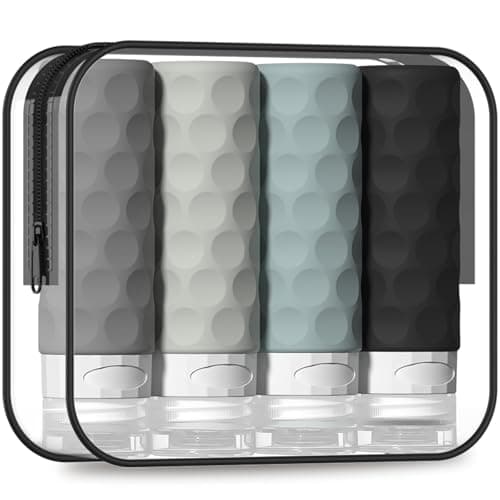 Silevoler Travel Bottles for Toiletries, 4pcs Tsa Approved 3oz Travel Size Containers, BPA Free Leak Proof Premium Silicone…
