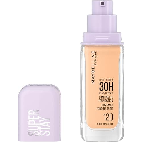 Maybelline Super Stay Lumi-Matte Foundation, Lightweight and Buildable Full Coverage Foundation Makeup For Up To 30HR Wear, 120…