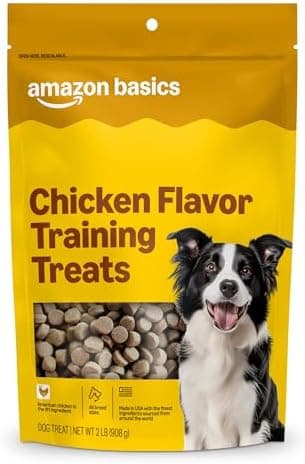 Amazon Basics Chicken Flavor Training Treats for Dogs, 2 lb. Bag (32 oz) (Previously Wag)