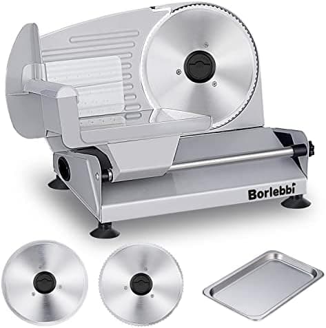 Meat Slicer, 200W Electric Food Slicer with 2 Removable 7.5"…