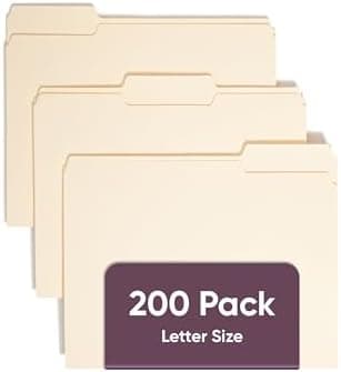 Smead File Folders Letter Sized, 1/3-Cut Tab, Assorted Positions, Letter Size Manila Folders, 200 Per Box