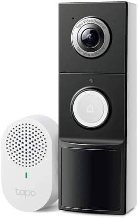 Tapo 2K+ Wired or Battery Powered Smart Video Doorbell with Chime - 180° Field of View…