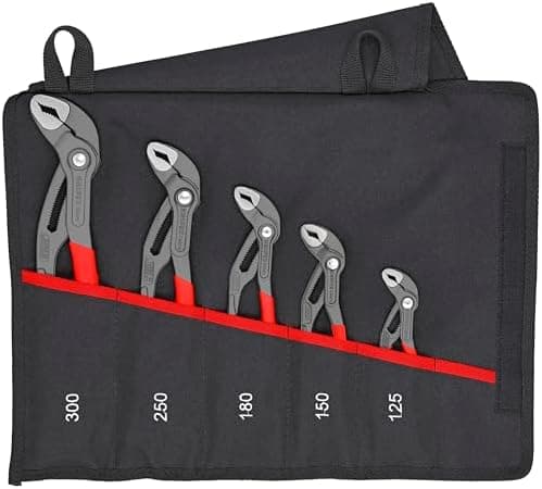 KNIPEX Tools 00 19 55 S5, Cobra Pliers, 5Piece Set with Tool Pouch