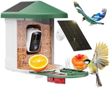 HARYMOR Bird Feeder with Camera with AI Identify Birds Species Solar Powered, Smart Bird House with Cam, 2K…