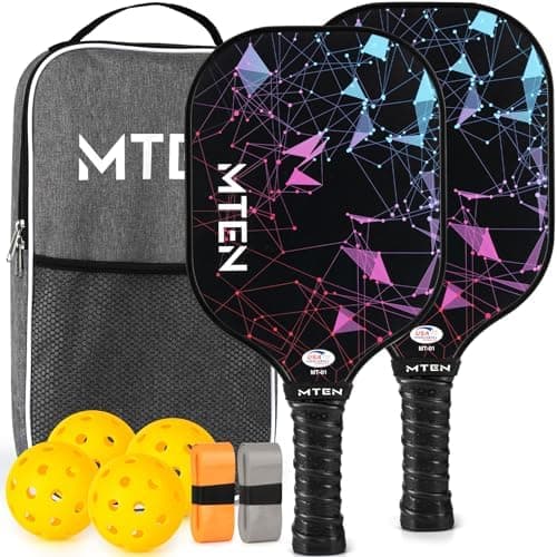 Pickleball Paddles Set of 2 or 4, or Single Paddle – USAPA Approved Fiberglass Surface Pickleball Rackets Set for Men & Women…