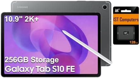 Samsung Galaxy Tab S10 FE Android Tablet (10.9" 2K+ Touchscreen, 8-Core, 8GB RAM, 128GB Storage + 128GB SD Card, S Pen, 20-Hr…