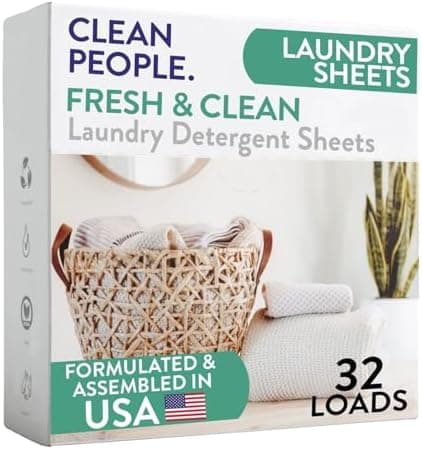 The Clean People Laundry Detergent Sheets - Laundry Soap - Ultra Concentrated, Recyclable Packaging, Stain Fighting - Fresh…