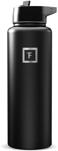 IRON °FLASK Camping & Hiking Hydration Flask with Straw, Wide Mouth Insulated Stainless Steel Sports Water Bottle - 40 oz…