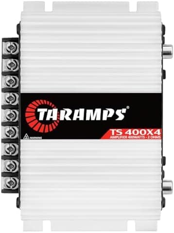 Taramps TS 400x4 400 watts RMS 4 Channels Full Range Car Audio Amplifier, 2 Bridged Channels, RCA Input Class…