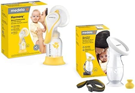 Medela Perfect Pair Bundle with Medela Harmony Manual Breast Pump & Silicone Breast Milk Collector, Lightweight and Discreet…