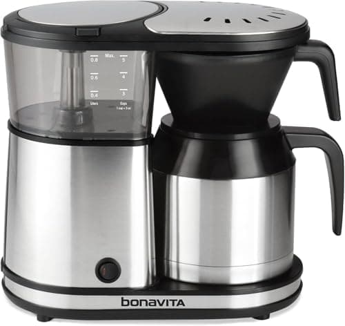Bonavita 5 Cup Drip Coffee Maker Machine, One-Touch Pour Over, Auto Pause Brewing with Stainless Steel Double Wall Thermal…