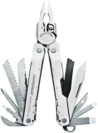Leatherman Super Tool 300 Multitool with Premium Replaceable Wire Cutters and Saw, Stainless Steel