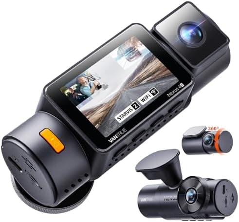 Vantrue New N4S 3 Channel Dash Cam, STARVIS 2 Night Vision, Front Rear Inside Dashcam for Cars, Front and…