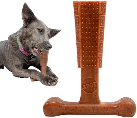 SPOT Bam-Bones Plus T Bone – Bamboo Fiber & Nylon Dog Chew Toy for Moderate to Aggressive Chewers, Durable Long Lasting &…