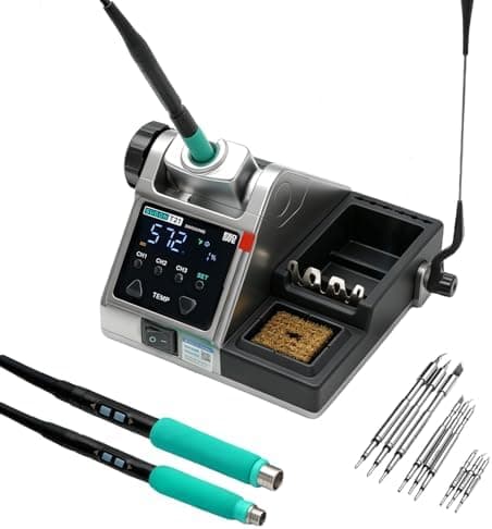 SUGON T21 Digital Soldering Iron Station 120w, Use 9 Soldering Iron Tip 3 Seconds Fast Heat up 716℉, 3 Temperature Memory…