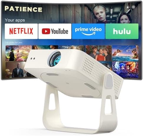 [Officially-Licensed App & Auto Focus]White Smart Mini Projector with WiFi and Bluetooth, XuanPad 4K Support Movie Projector…