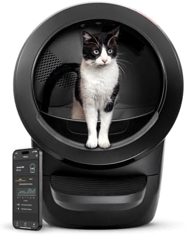 Litter-Robot 4 with Step & Fence by Whisker, Black - Automatic, Self-Cleaning Cat Litter Box, Helps Reduce Litter Box Odors…