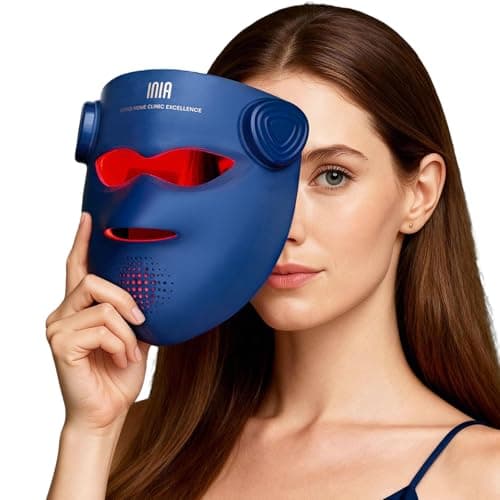 INIA Glow 4D Wireless Red Light Therapy Mask for face – Dual NIR, 320 LEDs, 4 Modes, Under-Eye Cooling, Cordless & Rechargeable…