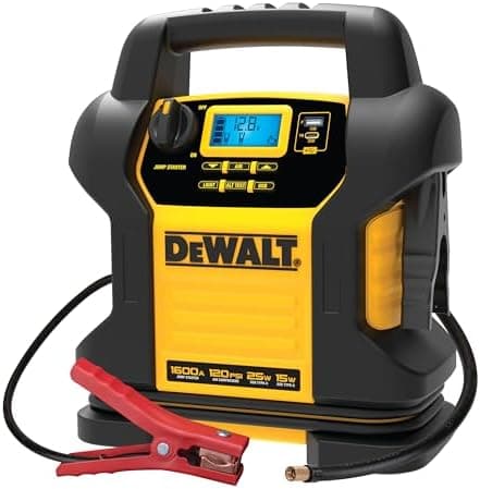 DEWALT DXAEJ14 Digital Portable Power Station Jump Starter - 1600 Peak Amps with 120 PSI Compressor for Tires, Sports Equipment &…