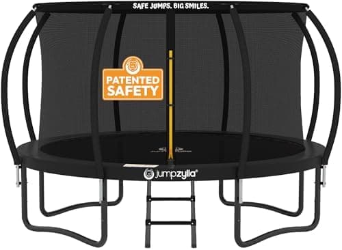 JUMPZYLLA Trampoline Outdoor 8FT 10FT 12FT 14FT 15FT 16FT with Enclosure, Non-Slip Ladder & Anti-Rust Coated Frame, ASTM Approved…
