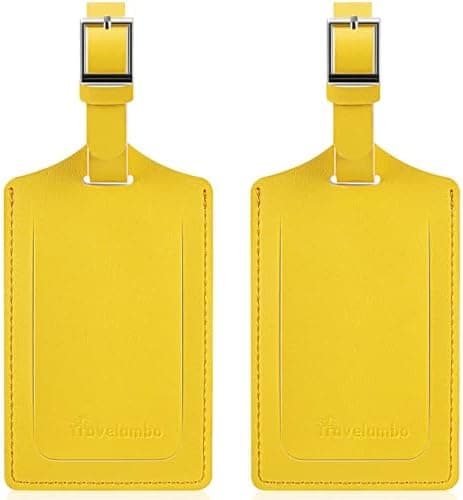 Travelambo Travelambo Luggage Tags for Suitcases Faux Leather Privacy Protection 2 Pack Bag Tags Travel…