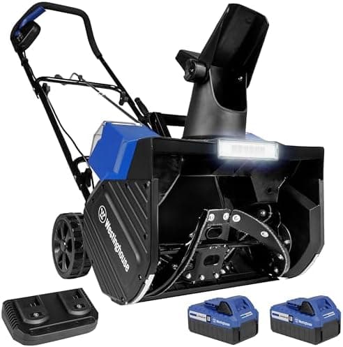Westinghouse WSnow18 48V Cordless Snow Blower 18 Inch Kit, Steel Auger, LED Light, 1200W Brushless…