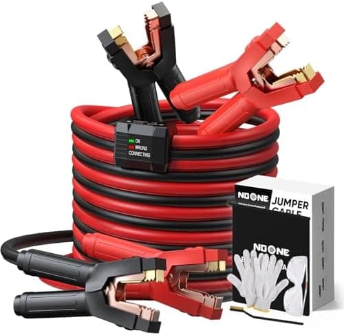 Noone Heavy Duty Jumper Cables, 0 Gauge 25Feet 1000Amp Automotive Booster Cables with Reverse Polarity Protection for Car, SUV…