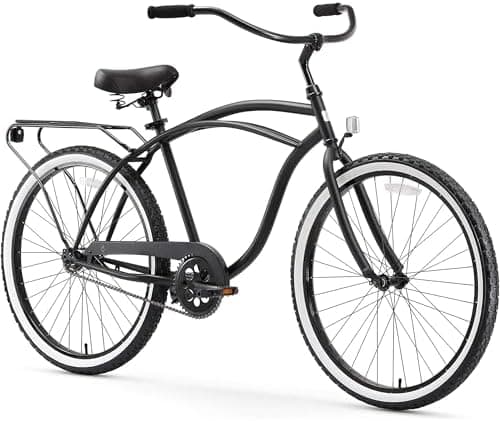 sixthreezero Around The Block Men's Beach Cruiser Bike, Hybrid Bicycle with Rear Rack