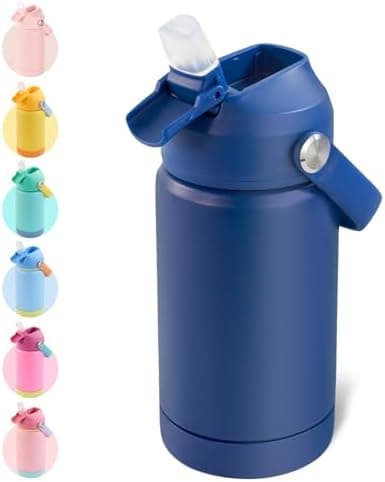 Kerilyn 12oz Kids Water Bottle, Stainless Steel Insulated Water Bottle, Toddler Cup with Straws Leak-Proof, Kids Water Bottles…