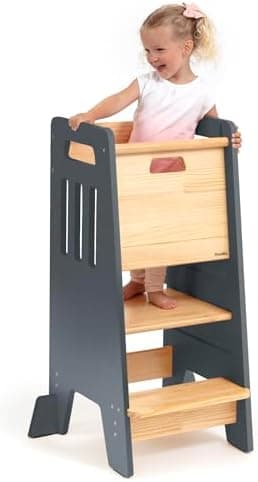 OCODILE Toddler Tower with a Sliding Door and 3 Adjustable Heights…
