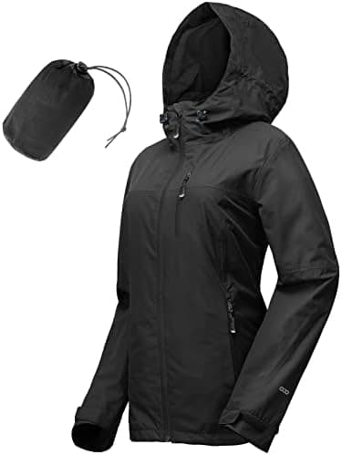 33,000ft Packable Rain Jacket Women Lightweight Waterproof Raincoat…