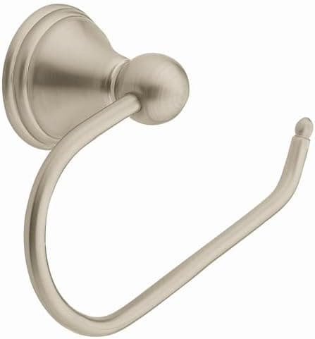 Moen Preston Collection Spot Resist Brushed Nickel Single Post Toilet Paper Holder, Wall Mounted Toilet Roll Holder, DN8408BN