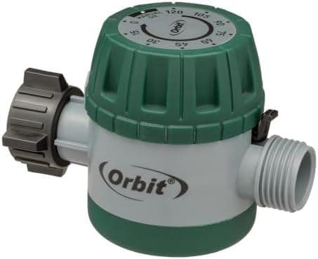 Orbit Mechanical Watering Hose Timer, 15-120 Minutes, No Batteries Required, Colors May Vary (62034)