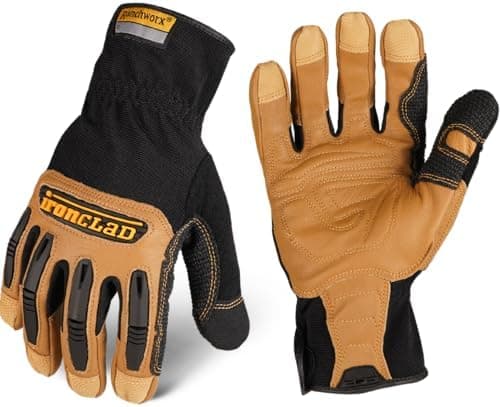 Ironclad Ranchworx Work Gloves RWG2, Premier Leather Work Glove, Performance Fit, Durable, Machine…
