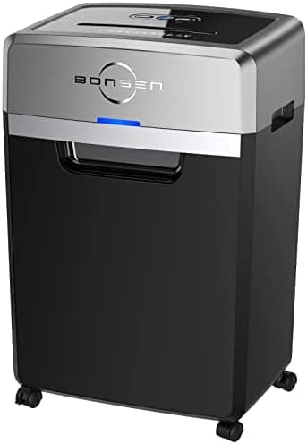 BONSEN Heavy Duty Paper Shredder, 24-Sheet Cross-Cut Shredder, 40-Min Continuous Running Time, Commercial Grade Shredder for…