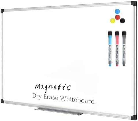 XBoard Magnetic Dry Erase Board/Whiteboard, 36 X 24 Inches Double Sided White Board, Silver Aluminium Frame
