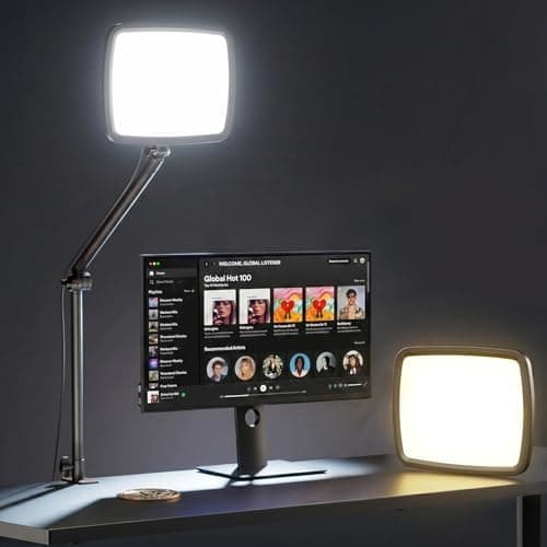 NiceVeedi 14" 20W Soft Streaming Light, Dimmable Desk Ring Light with Clamp, 2700K-6500K/CRI97+/Flexible Arm/Modular…