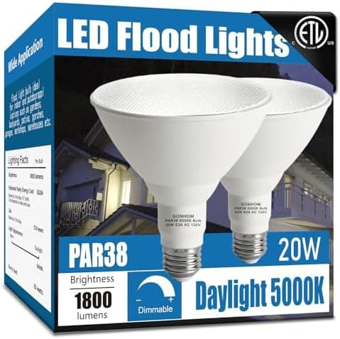 Gonhom Par38 led Flood Lights Outdoor Light Bulb,Dimmable 1800LM,20W Replace up to 200W,Outdoor Flood Light Bulbs for…