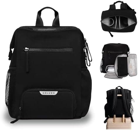 Colugo Neoprene Parent Diaper Backpack with Changing Pad & Pouches – Lightweight, Durable, Machine Washable…