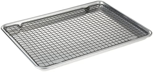 Nordic Ware 43172AMZM Nordic Ware Half Sheet with Oven Safe Nonstick Grid, 2 Piece Set, Natural