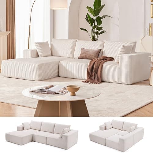 108” Modular Sectional Sofa, Cloud Sectional Couch with Deep Seat, Modern Modular L-Shape Sofa Couch with…