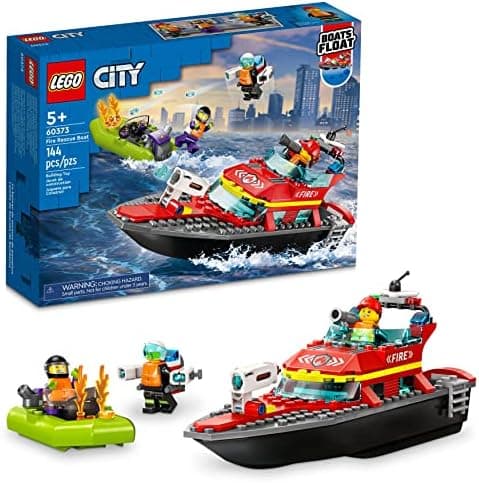 LEGO City Fire Rescue Boat Building Set - Floatable Boat Toy for Boys & Girls, Ages 5+ - Kids Pretend Play…