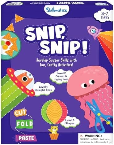 Skillmatics Scissor Skills Activity Book - Snip Snip, 25 Cutting Activities for Preschoolers, Felt Craft Kit…