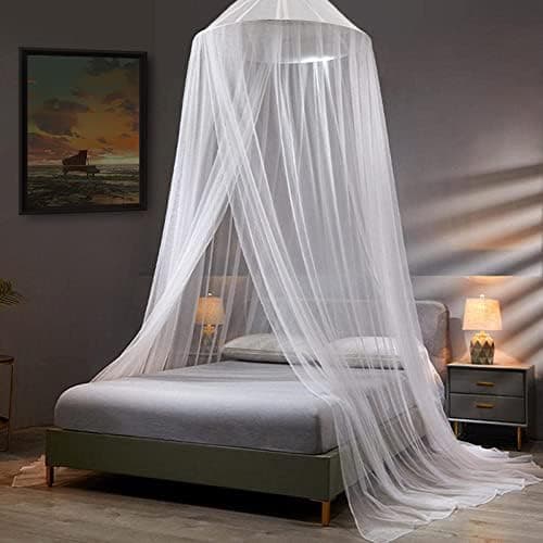 VISATOR Mosquito Net Bed Canopy for Girls,King Canopy Bed Curtains Queen Size from Ceiling,Dome Mosquito…
