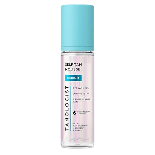 Tanologist Medium Self Tan Mousse, Self-Tanning Mousse, Streak-Free, Natural Glow, No Fake Tan Smell Or…